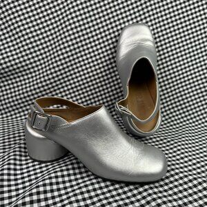CAMPER Niki Silver Metallic Futuristic Mule Clogs Size EU 37 / US Women's 7